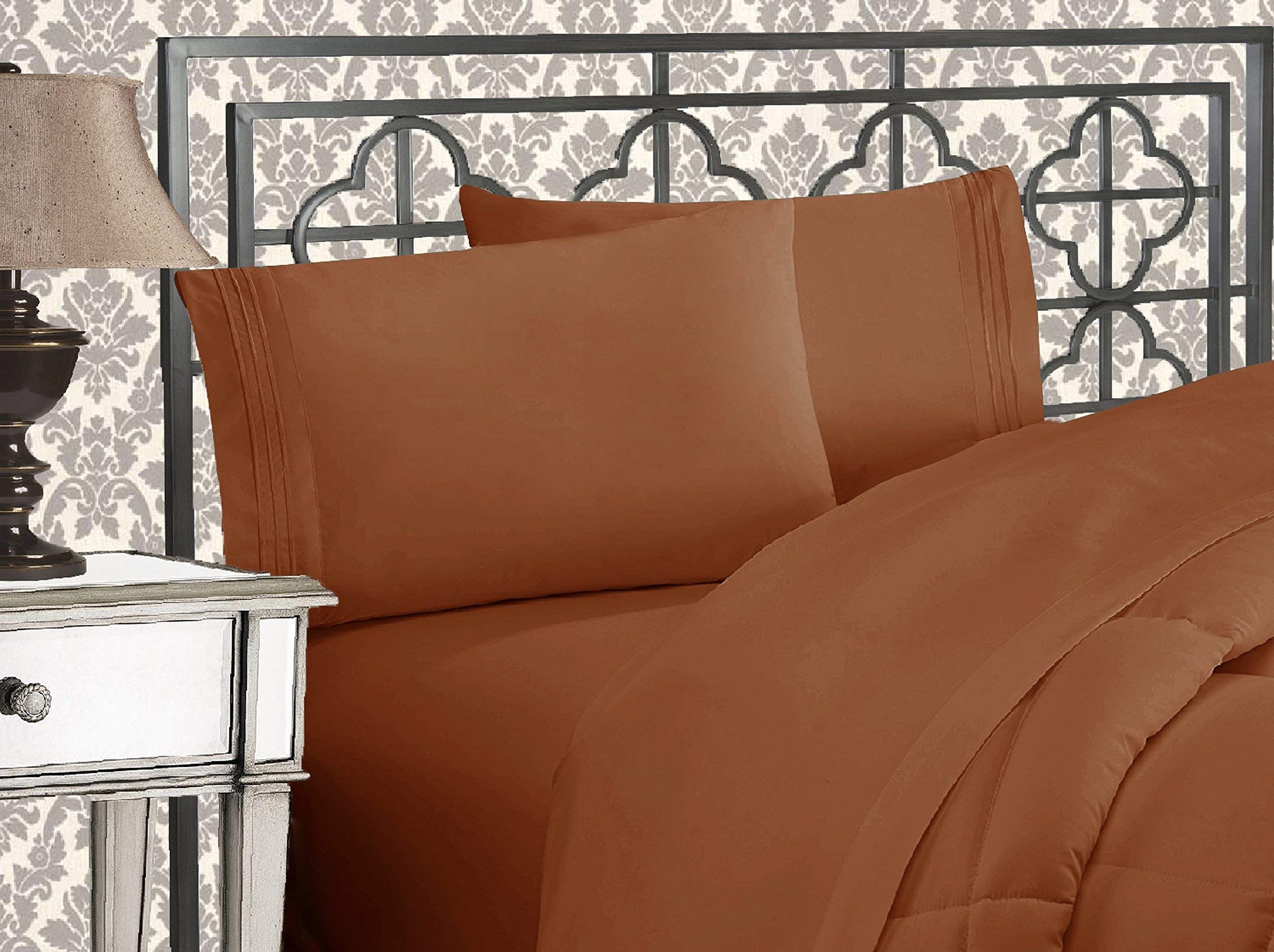 Elegant Comfort 1500 Thread Count Wrinkle Fade Resistant Egyptian Quality Ultra Soft Luxurious 2-Piece Pillowcases King Size Bronze