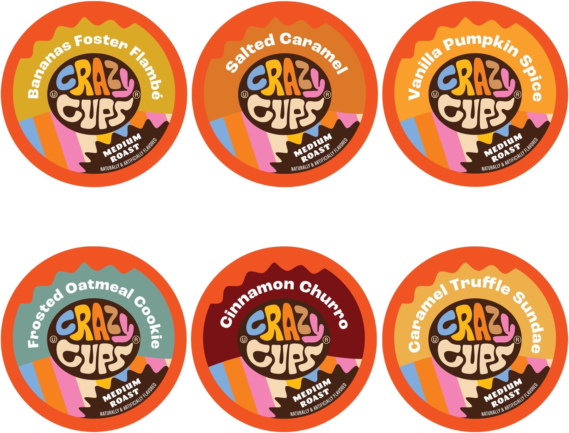 - Crazy Cups Flavored Coffee Pods Variety Pack - Coffee Flavors for the Keurig K Cups Machine, Recyclable Single Serve Cups, 24 Count (Pack of 1)
