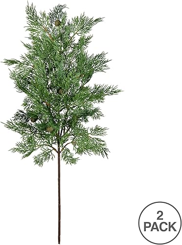 Miniatura 8 de Vickerman - Guirnalda de Navidad artificial de pino de cedro, 72.0in, color verde