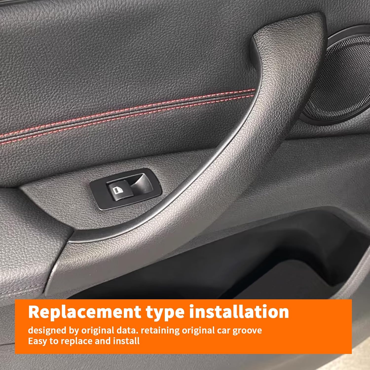 Car Door Handles Replace Cover for BMW X1 X2 E84 F48 F39 2009-2022 Interior Door Grab Handle Cover Auto Door Pull Handle Accessories (F48 F39 Black)