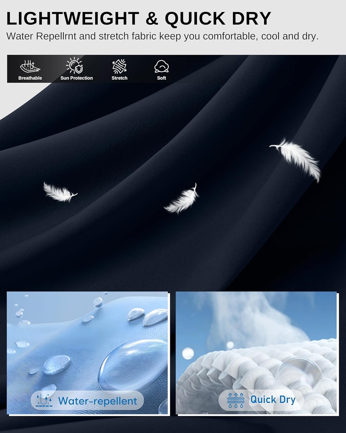 SANTINY 15" Long Shorts for Women Hiking Cargo Bermuda Shorts with 5 Zipper Pockets Lightweight Quick Dry Knee Length Capris - Image 5