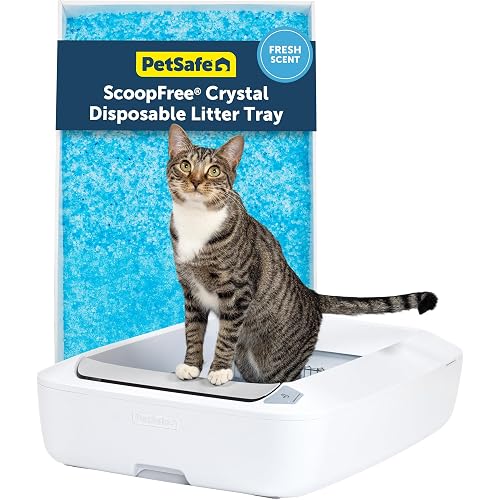 PetSafe ScoopFree Crystal Plus Self-Cleaning Litter Box, Uncovered, White