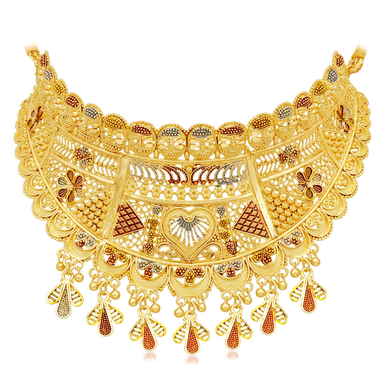 Marvelous 24 Carat Plated Choker Necklace Set