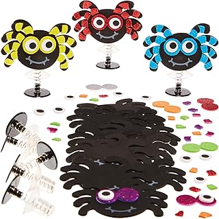 Baker Ross FX197 Kits d'araignées sauteuses - Lot de 8, kits de bricolage pour Halloween à faire et à jouer avec les enfants