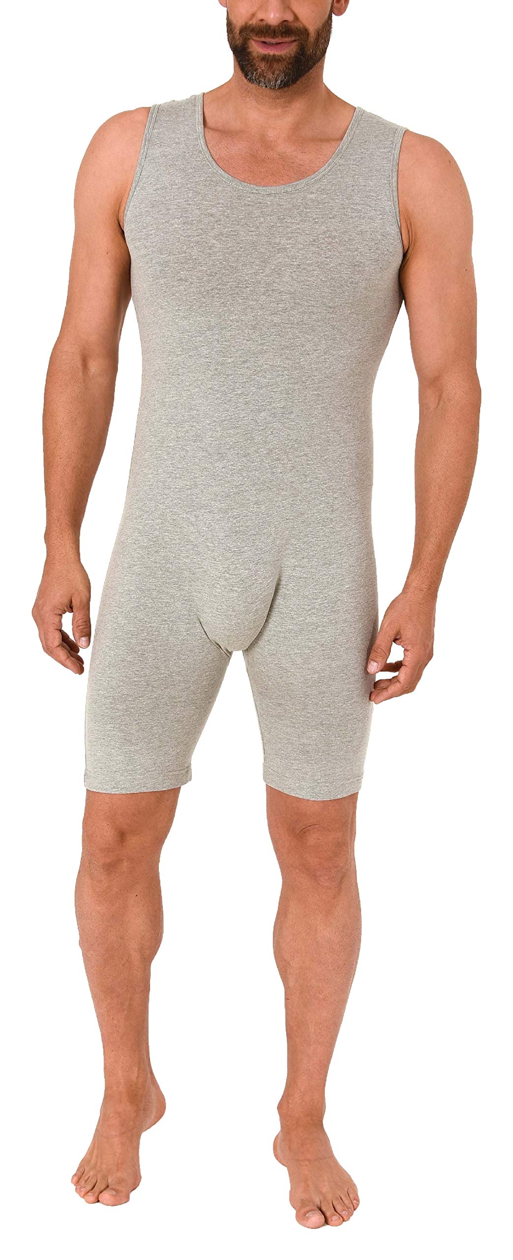 Normann Care Unisex Alzheimer's Clothing Sleeveless Bodysuit Jumpsuit Overall Onesie Zipper at Back, Grey, L