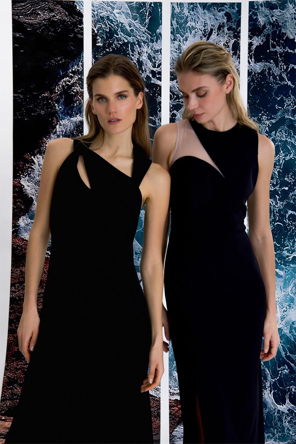 Donna Morgan Womens Asymmetrical Midi Cocktail Dress for Women | Sleeveless Wedding Guest Dresses for Women - Image 4