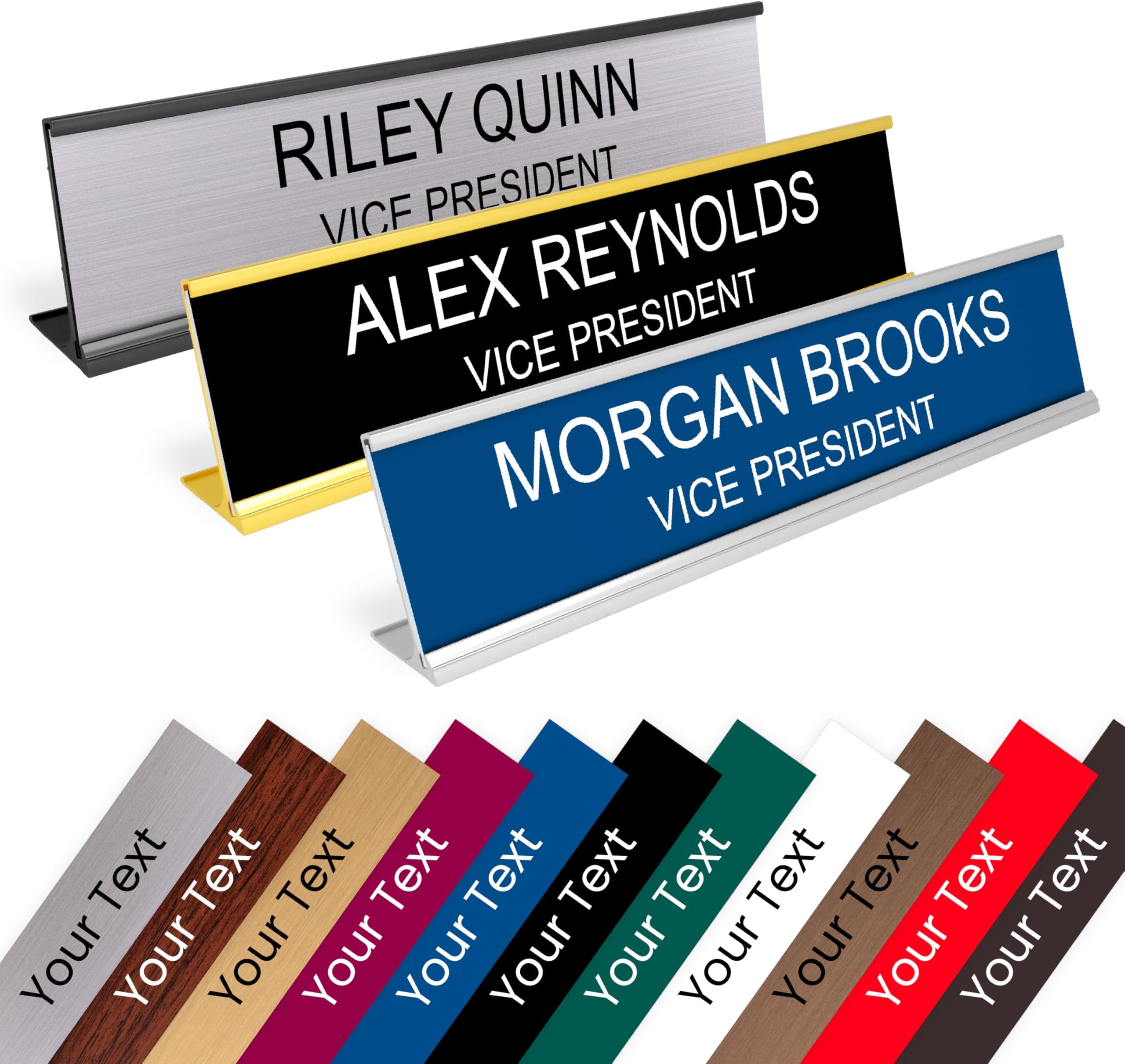 ExcelMark Custom Name Plate for Desk or Door โ 14 Color Choices (2โ X 10")