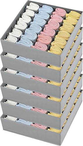 Miniatura 57 de Joyoldelf Organizador de cajones para calcetines, organizador de ropa interior, organizador de 16 celdas de tela, cajas de almacenamiento para Beige