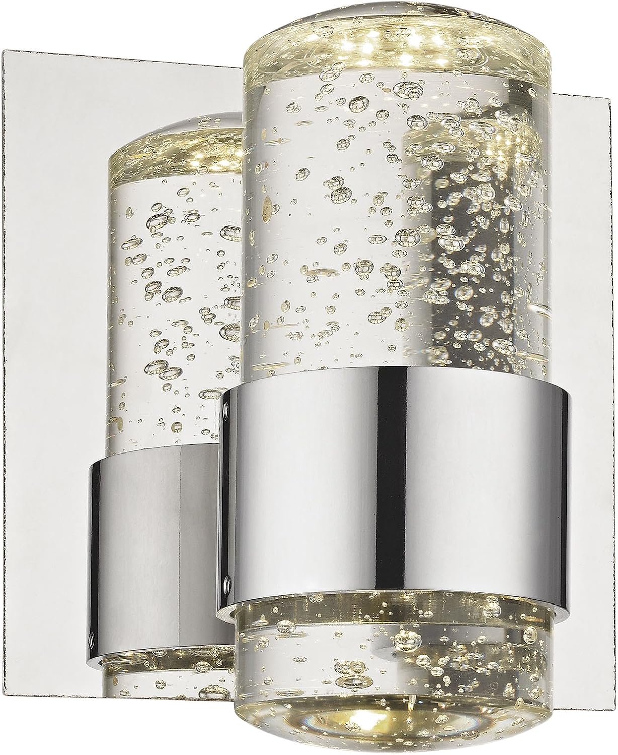 ELK Lighting BVL151-0-15 Surrey 1 Light LED Vanity and Bubbled Glass, 7 x 5.5 x 4.5", Chrome