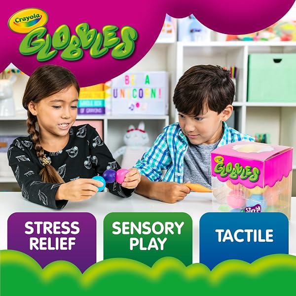 クレヨラ (Crayola) グロブル スクイーズ玩具 粘着ボール ストレス発散グッズ 16個セット 747292 正規品 - 5