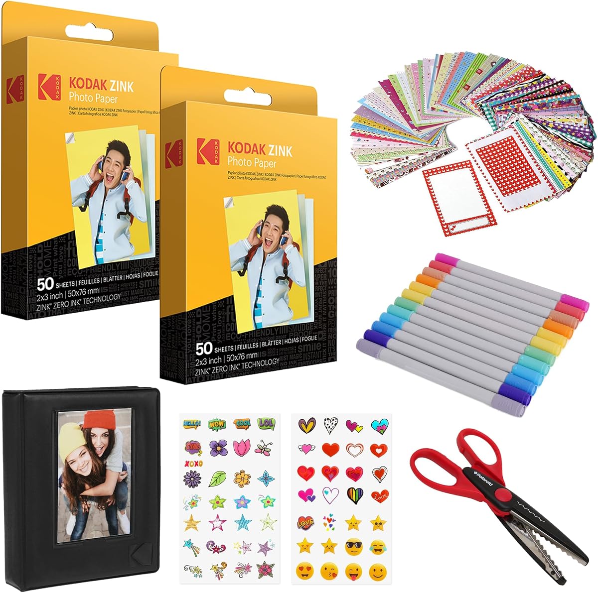 Kodak 2x3 Premium Zink Paper 100 Pack Scrapbook Bundle