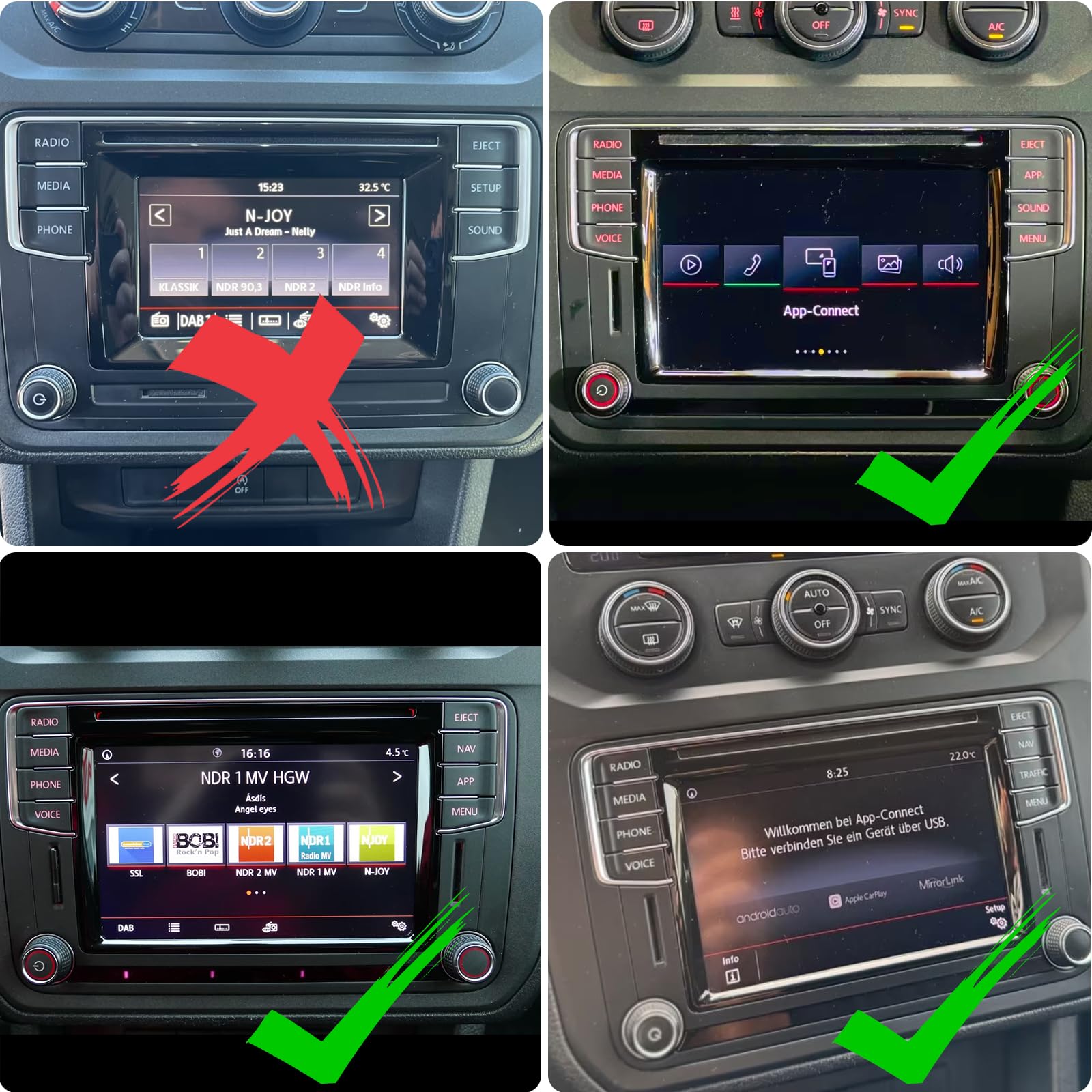 Rückfahrkamera für VW Touran 2016-2020,VW Tiguan II MK2 Allspace 2016-2023,VW Virtus 2018-2024 CANbus-Rückfahrkamera mit Dynamischer Fahrspur,Plug and Play,Passend für Original Autoradio