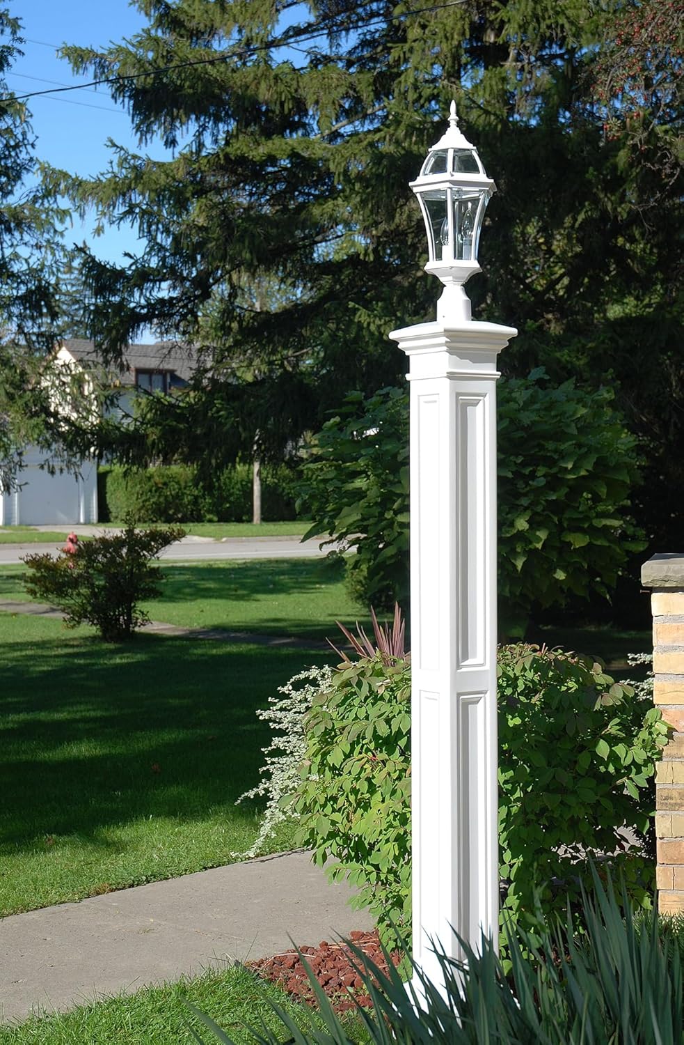 Mayne Liberty Lamp Post - White - 9.5in L x 9.5in W x 72in H - Fade Resistant - Polyethylene Lamp Post (5838-W) Decorative Sleeve ONLY