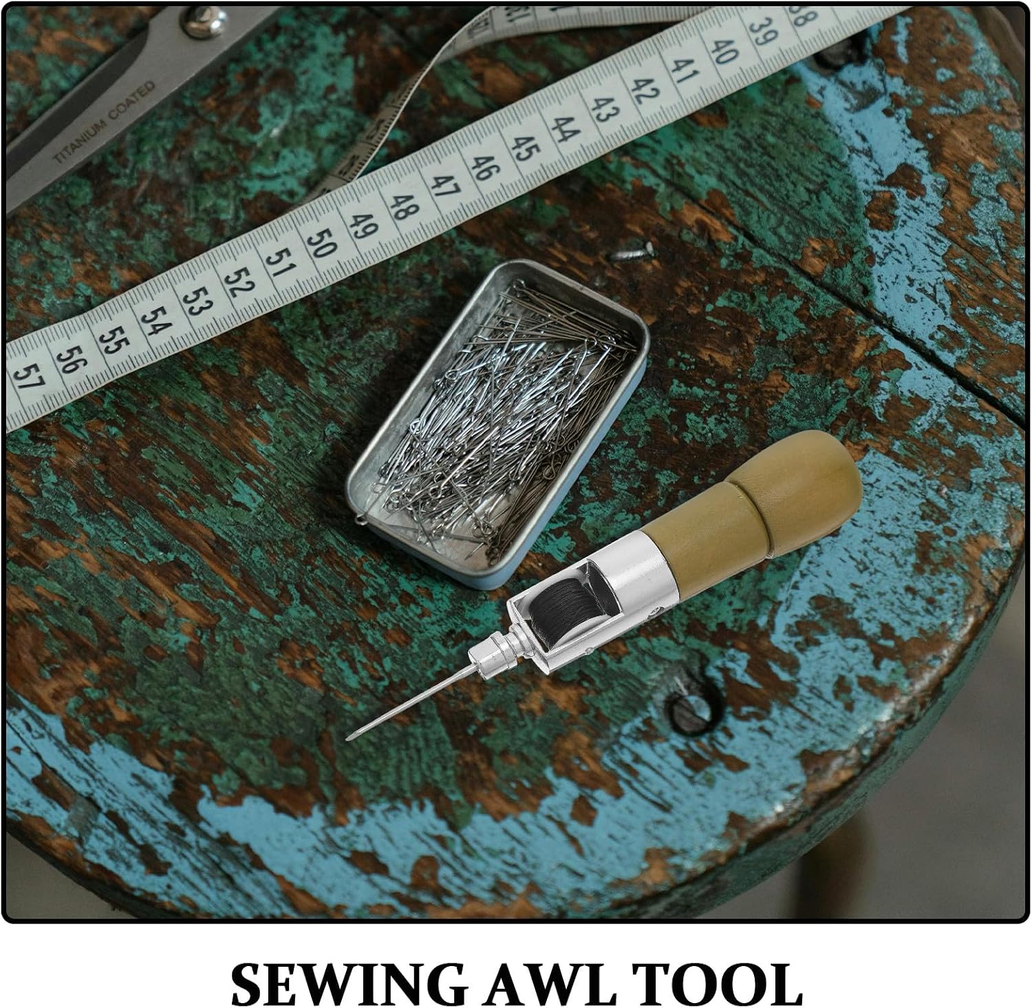 HAPINARY Handheld Leather Sewing Tool Set – Sewing Awl & Waxed Thread for Shoe Repair, Hand Stitching, Leather Craft Projects, Complete Thread Repair Set