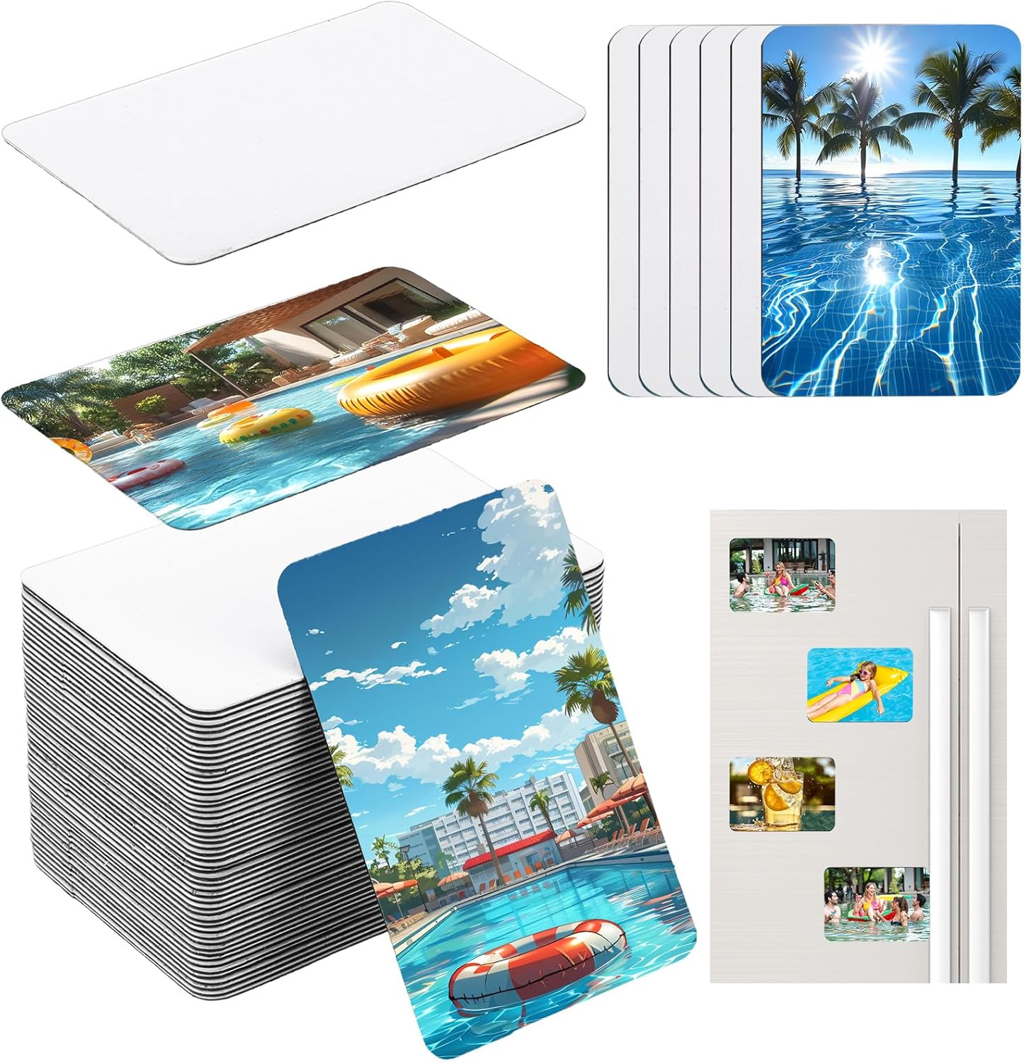 50 Pcs Sublimation Magnets Blank 3.5 x 2.3 Inch Personalized Fridge Refrigerator Magnets Blanks DIY Sublimation Refrigerator Magnet Bulk Soft Magnetic for Kitchen Decorative Fridge Magnets