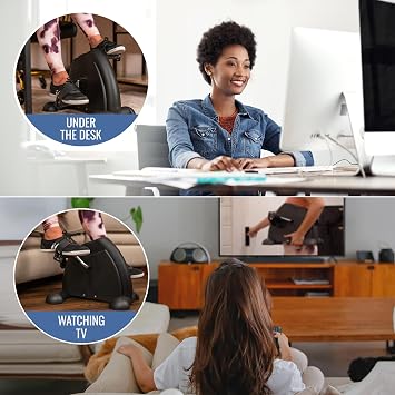 DMI Under Desk Bike Pedal Exerciser, Ellipse Leg Exerciser & Under Desk Elliptical with LCD Display, Leg Exerciser While Sitting For Seniors, Work From Home Essentials, Mat and Batteries Included
