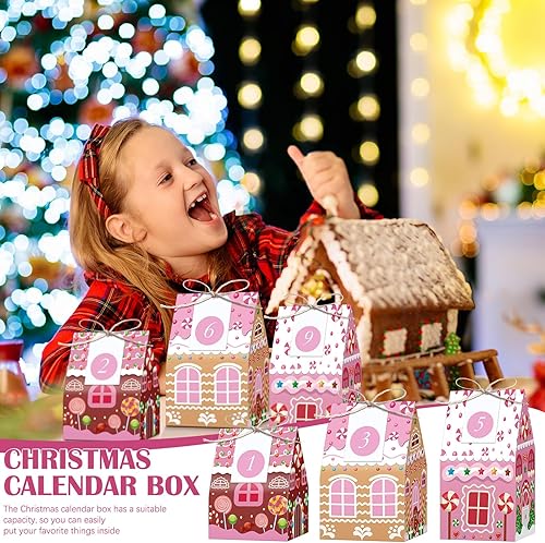 Vista 18 de Woanger 24 cajas vacías de calendario de Adviento para llenar, calendario de Adviento de Navidad, cuenta regresiva de 24 días, regalo de Navidad