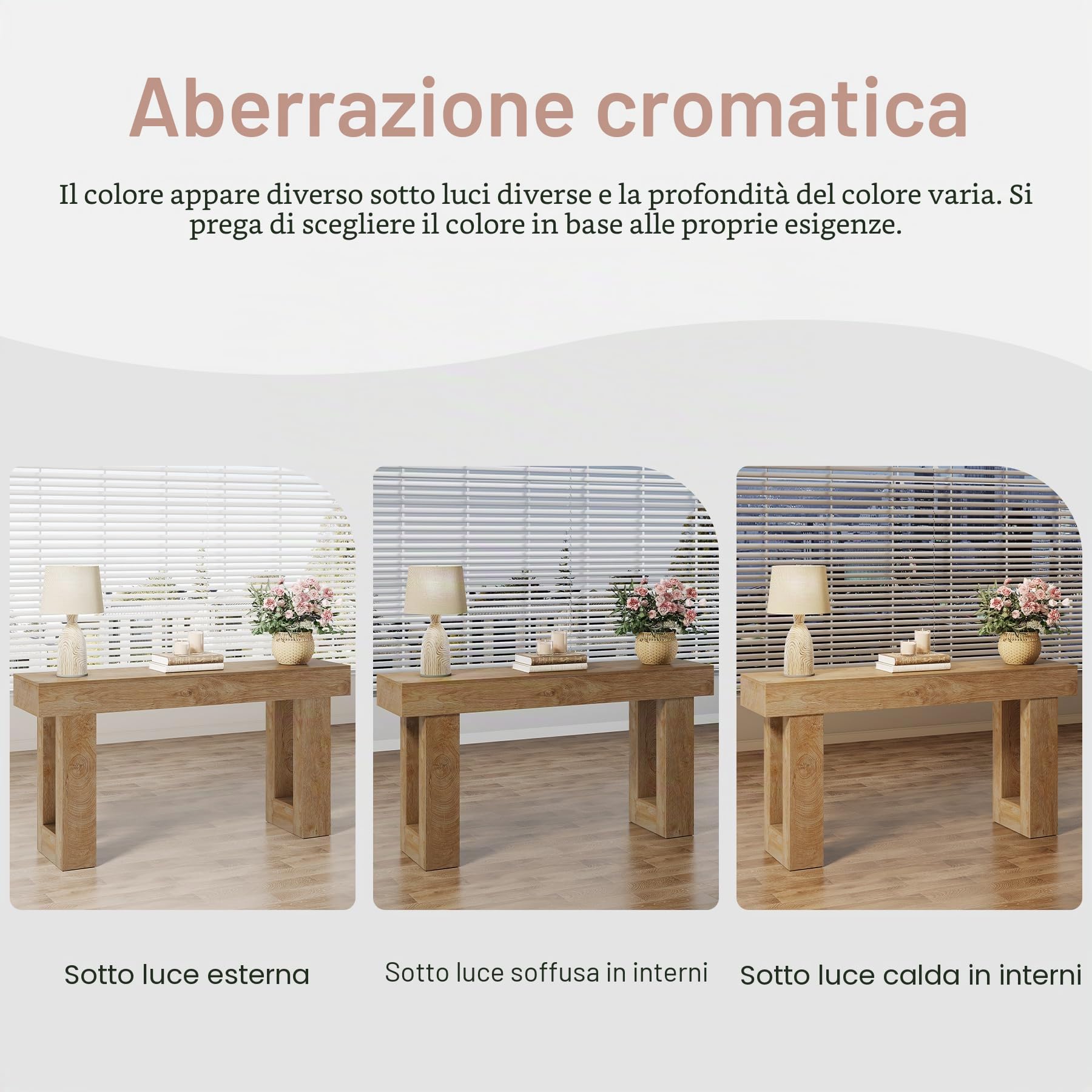 Tribesigns Tavolo consolle 160 cm, tavolo d’ingresso lungo e stretto in stile rustico, consolle in legno MDF per corridoio, soggiorno o dietro il divano, marrone chiaro