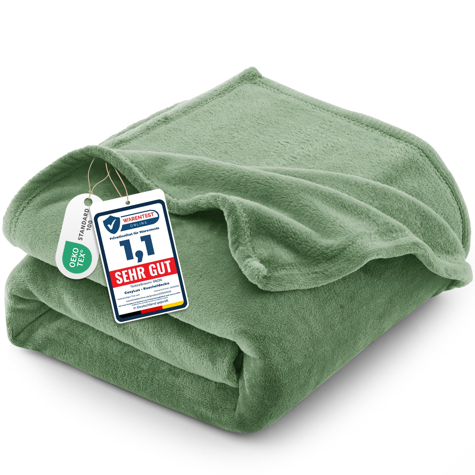 CozyLux Kuscheldecke Flauschig Decke 220x240 cm Grün