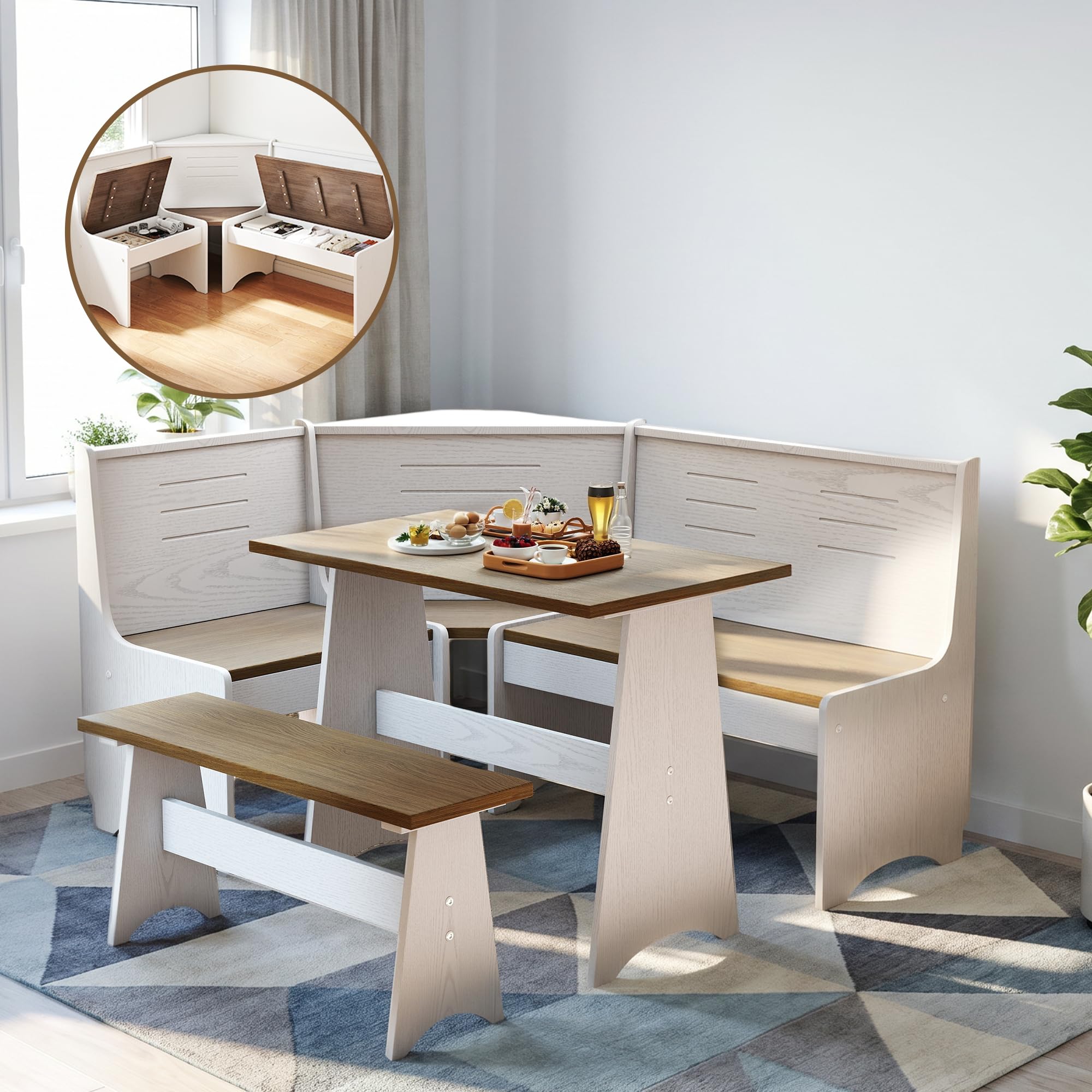 Photo 1 of *** PARTS ONLY , DAMAGES *** ENOR Breakfast Nook Table Set
