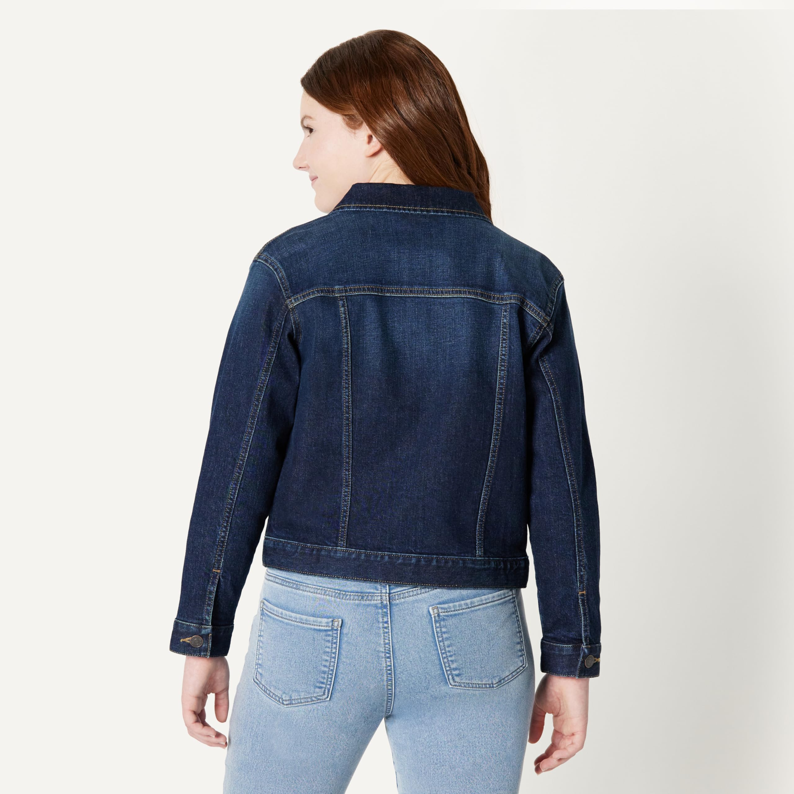 Amazon Essentials Veste Camionneur en Denim Moyennement Extensible pour Garçons et Filles, Coupe Standard Mixte Enfant