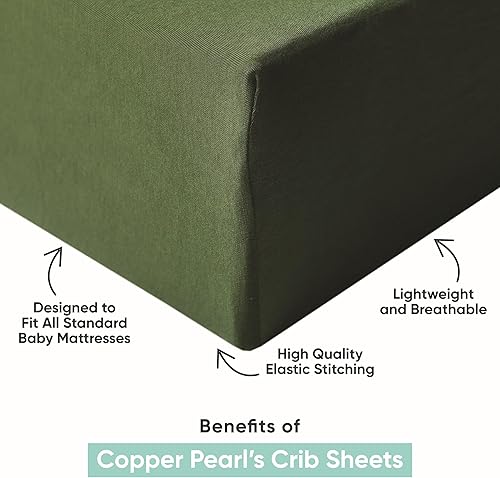 Miniatura 2 de Sábana bajera de punto prémium para cunasábana para niños pequeños encantada Copper Pearl