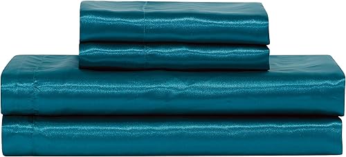 Miniatura 2 de Mk Collection - Juego de 4 sábanas de satén en color sólido, suave y sedoso con bolsillo profundo