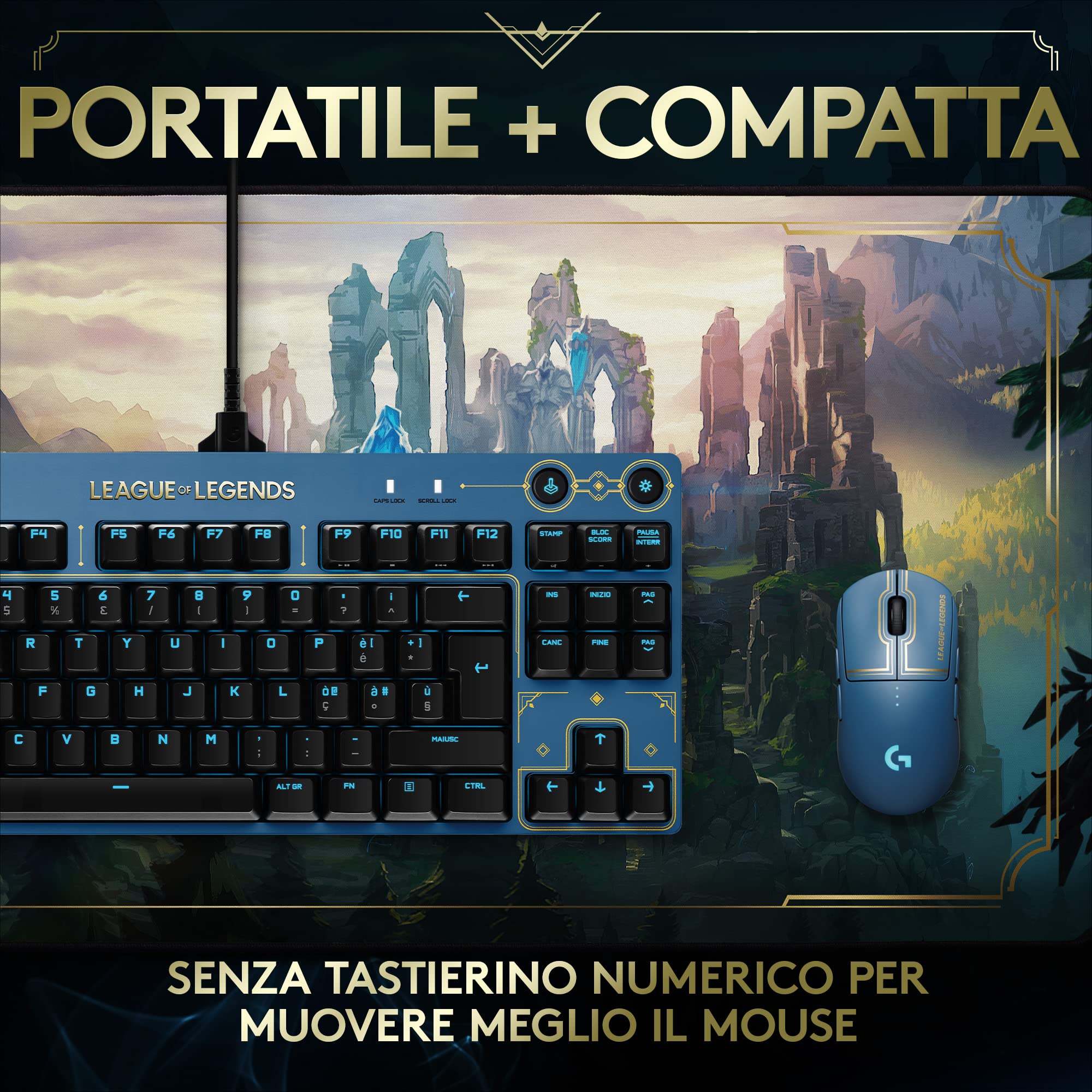 Logitech G Pro Tastiera Meccanica Gaming Edizione League of Legends Distribuzione tasti Paesi nordici