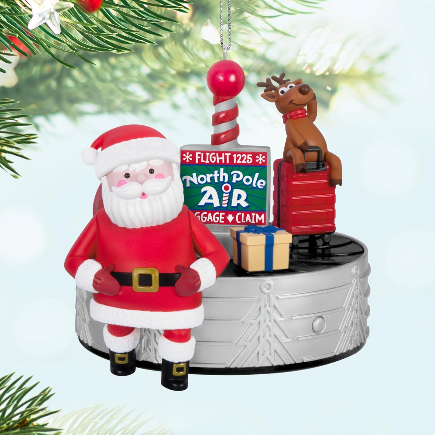 Hallmark Keepsake Christmas Ornament 2024, Ho-Ho-Holiday Travel With Light, Sound and Motion, Santa Collectors Gifts - Image 6