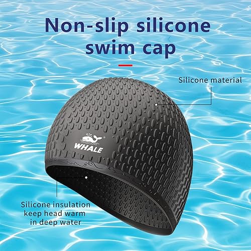 Miniatura 7 de Gorro de natación grande de silicona para mantener tu cabello seco mientras nadas