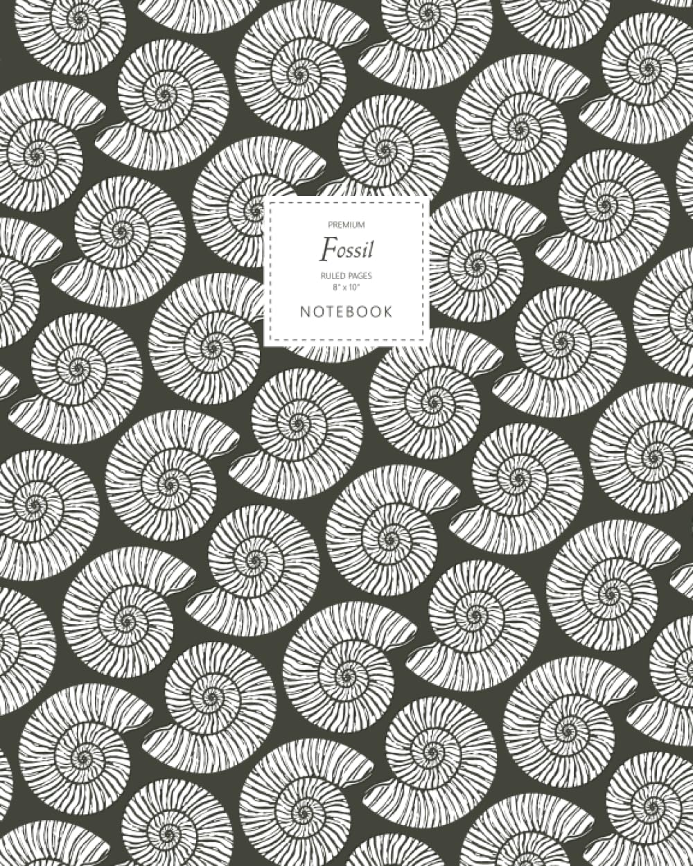 Fossil Notebook - Ruled Pages - 8x10 - Premium: (Mud Edition) Fun notebook 192 ruled/lined pages (8x10 inches / 20.3x25.4 cm / Large Jotter)