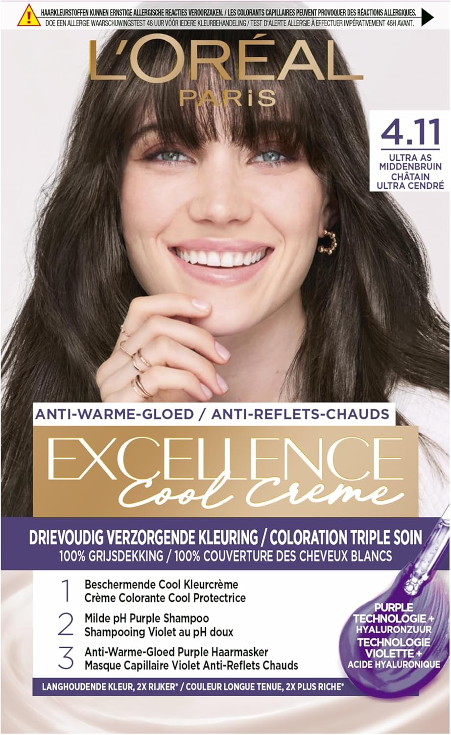 L’Oréal Paris Excellence Cool Crème 4.11 Ultra As Middenbruin