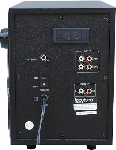 Miniatura 8 de Boytone Altavoz Bluetooth inalámbrico de 60 W con graves potentes, radio FM, control remoto, para teléfono, laptop, entrada auxiliar, USB/SD