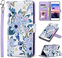 Vista 15 de ULAK Funda tipo cartera compatible con iPhone 7 Plus/8 Plus, piel sintética de alta calidad con tarjetero para mujer, función atril, funda Borgoña