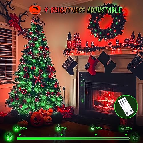 Miniatura 192 de JMEXSUSS Guirnalda de luces LED de 168 pies, 600 luces LED para el día de San Valentín, luces rojas de Navidad con alambre transparente, 8 modos