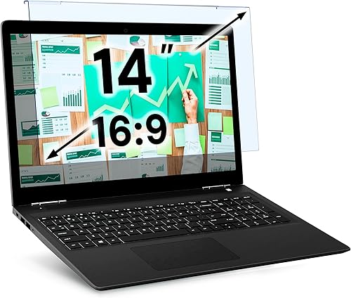 VINTEZ Protector de pantalla de luz azul para monitor de computadora y portátil de 14 pulgadas, película de bloqueo de luz azul anti-UV para PC de