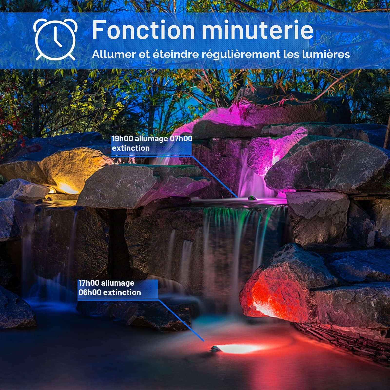 ChangM Projecteur LED RGB 50W, Dimmable Couleur Projecteurs avec Télécommande, Projecteurs Couleur Éclairage de jardin IP66 Etanche Pour Arbre Soirée Bar Fête, Lot de 2
