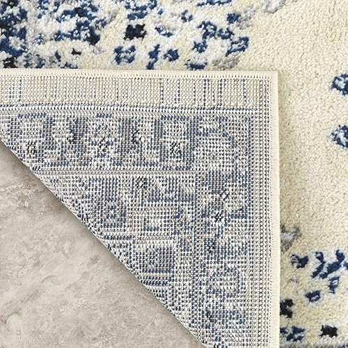 Vista 73 de Antep Rugs - Alfombra oriental de 5 x 7 con medallón tradicional para interior Siesta (beige crema, 5 pies 3 pulgadas x 7 pies)