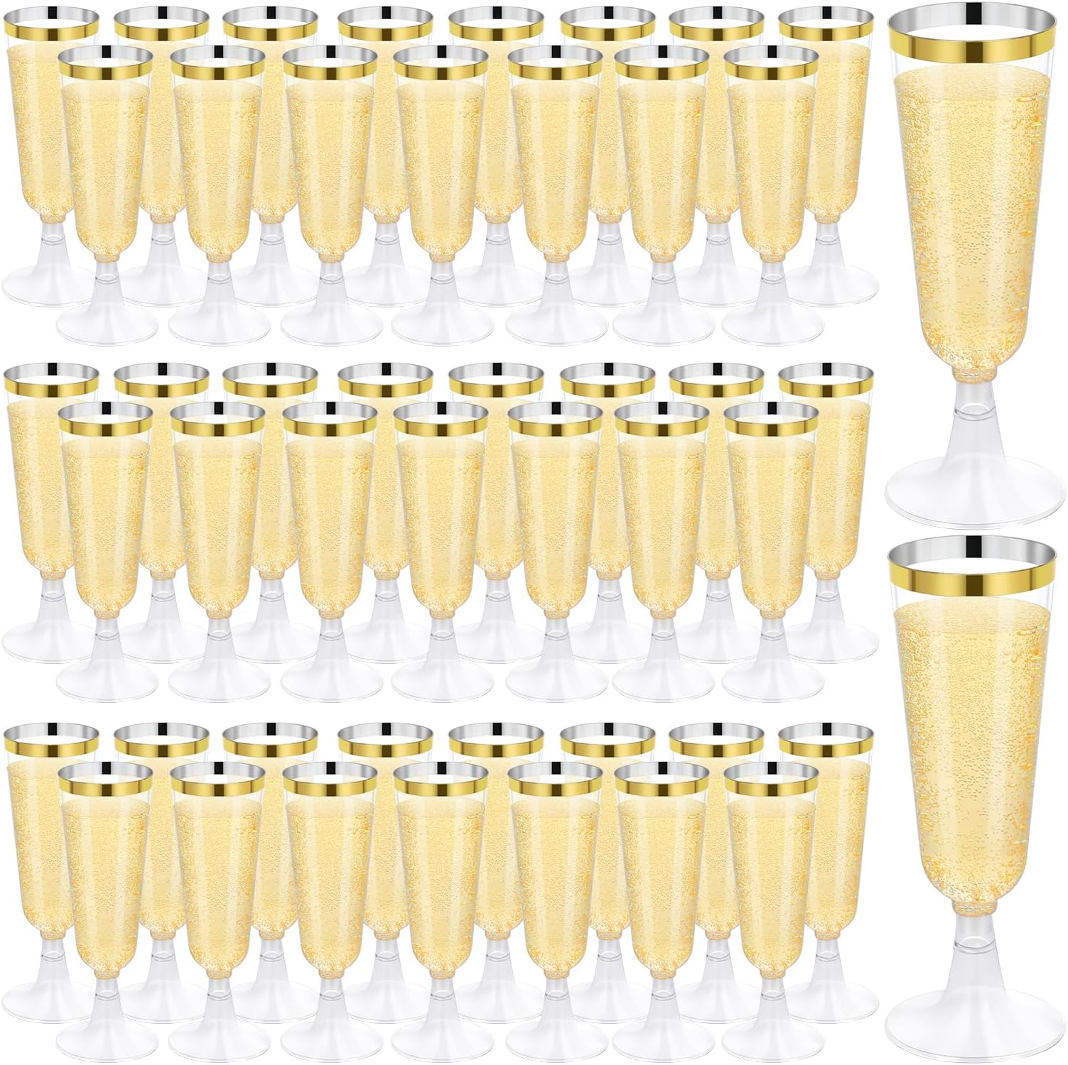 Zhehao 100 Pcs Happy Birthday Champagne Flutes Bulk 5 oz