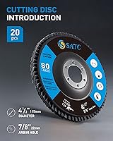 Vista 2 de S SATC 20 piezas Discos de Solapamiento 4 1/2 para Amoladora Angular Disco de Solapamiento de Alta Rendimiento 80Grit Tipo 29