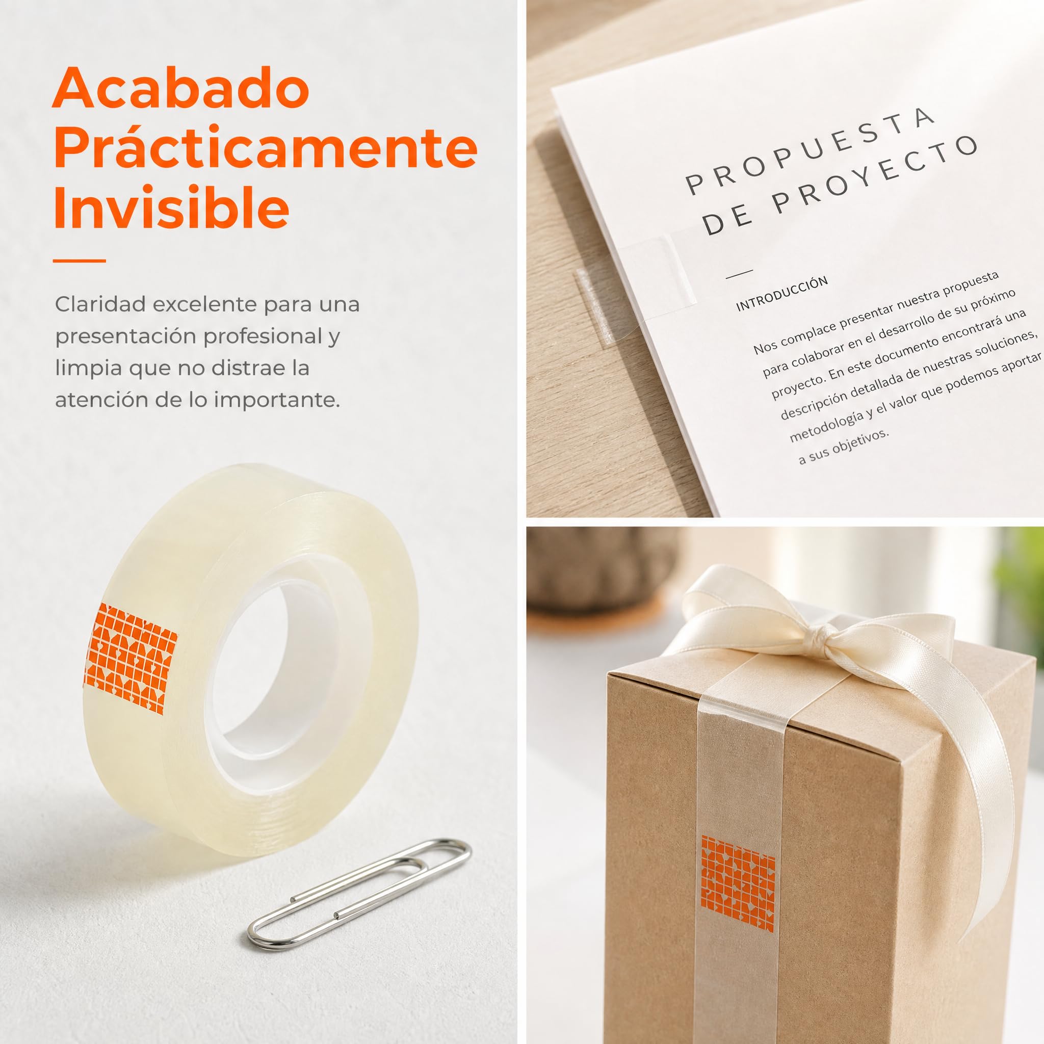 various-Cinta Adhesiva Transparente 18mm x 35m, Pack de 24 Rollos, Alta Adhesión y Durabilidad, Fácil de Cortar y Desenrollar, Ideal para Oficina, Embalaje y Uso Diario