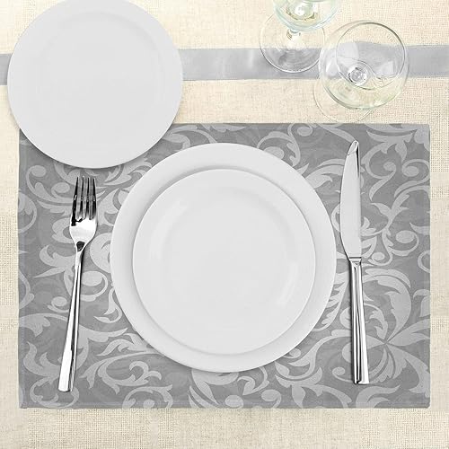 Miniatura 255 de Ambesonne Juego de 4 manteles individuales amarillos y azules, diseño de flores de primavera, flores vibrantes, manteles individuales de tela Azul