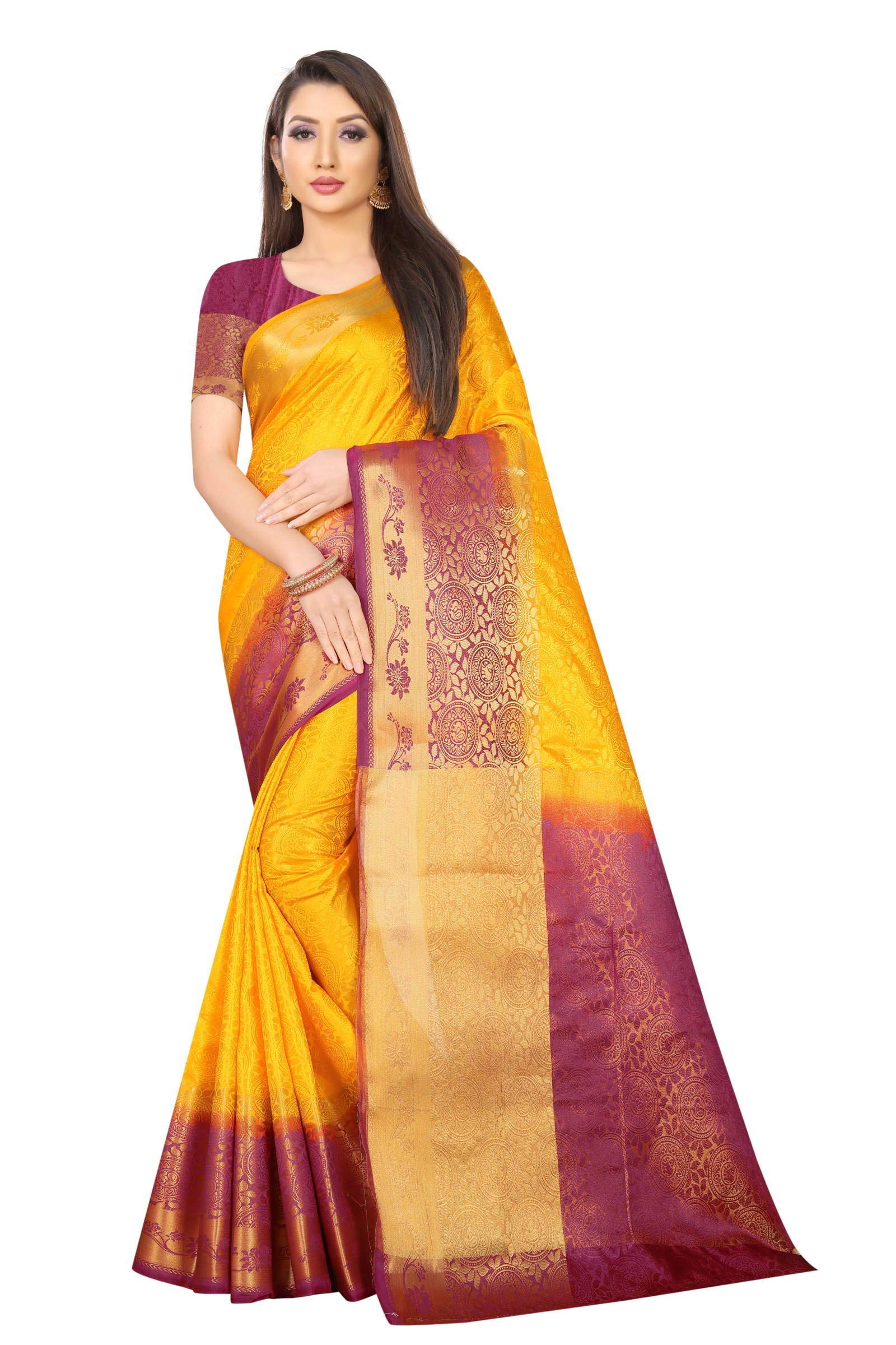 Women Tusser Silk Banarasi Saree Women With Blouse