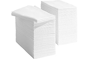 Disposable Luxurious Pure White Cloth-Like Napkin Paper - Linen-Feel Facial Tissues for...