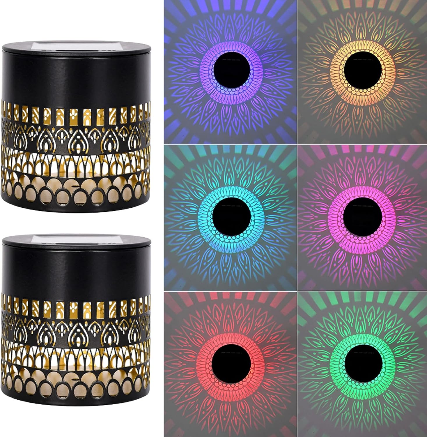 AVEKI 2 Pack Solar Fence Lights - Outdoor Waterproof Decorative Sunflower Light for Wall Deck Step, Solar Powered Outdoor Lights for Patio Post Garden Yard Backyard Decorations (4, Sunflower, Warm)