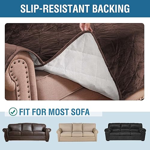 Vista 68 de H.VERSAILTEX Fundas reclinables acolchadas de terciopelo grueso para silla reclinable, funda de sofá reclinable con respaldo antideslizante y correa