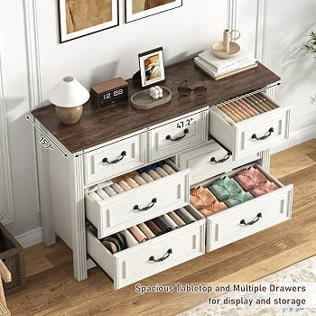 Amazon.com: chartustriable Farmhouse 7 Drawer Dresser for Bedroom
