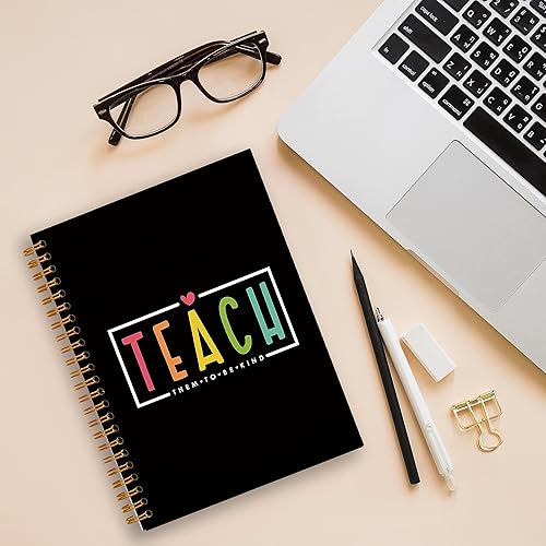 Miniatura 6 de Regalos de agradecimiento para profesores, regalos para profesores, cuaderno de tapa dura con rayas universitarias en espiral para notas de trabajo,