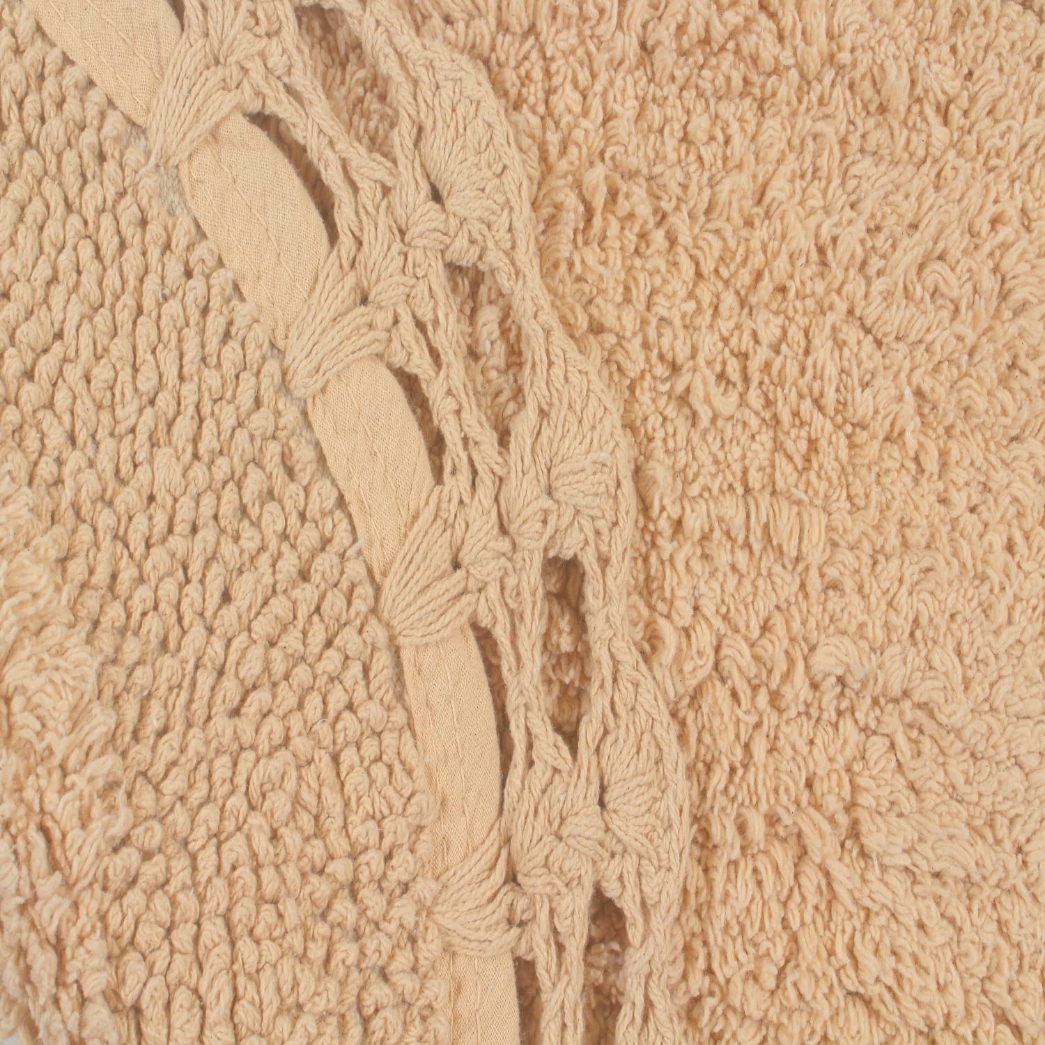 Home Weavers Hampton Crochet Bathmat Collection - Absorbent Cotton Soft Reversible Bath Rug, Machine Washable, 17"X24", Linen