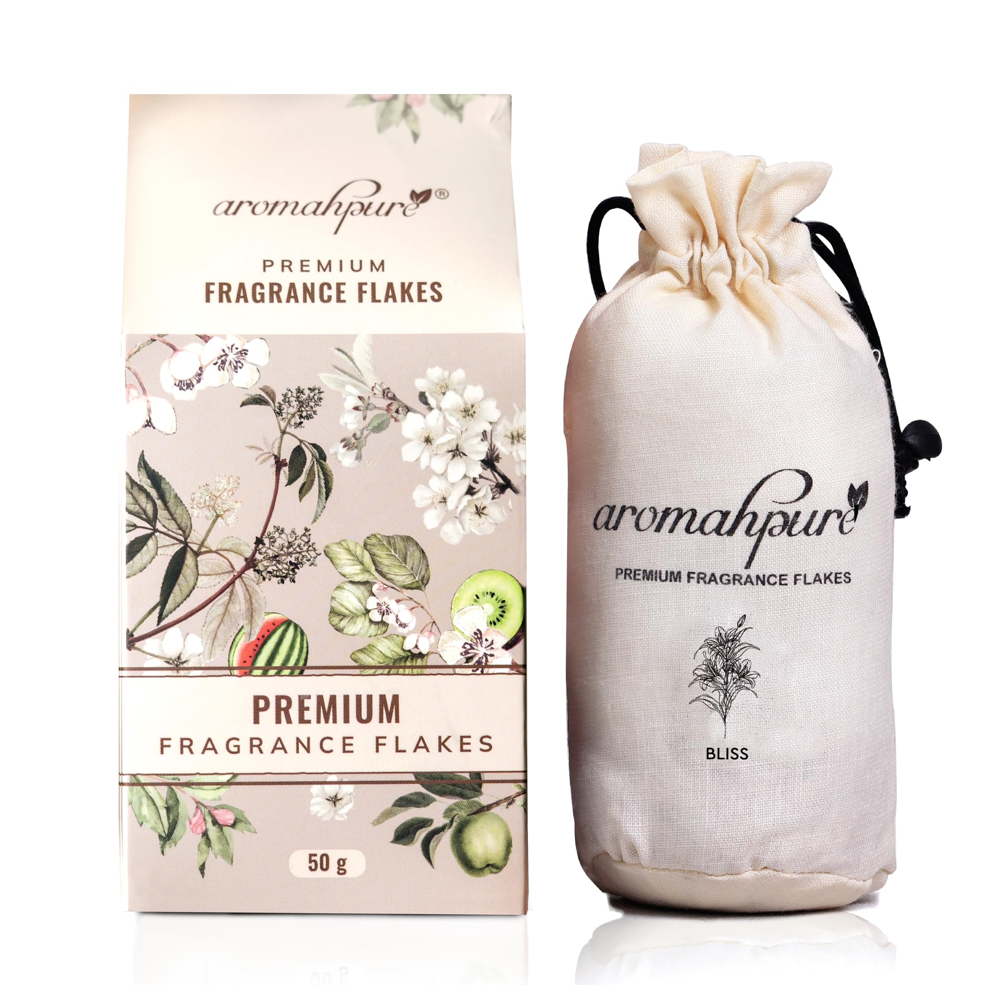 Premium Car Perfume Fragrance Flakes - Bliss - Floral Lilly, Luxury Car Air Freshener made Organically with Essential Oil, Grains, and Flakes - 50Gm, Last Upto 30 days, IFRA certified